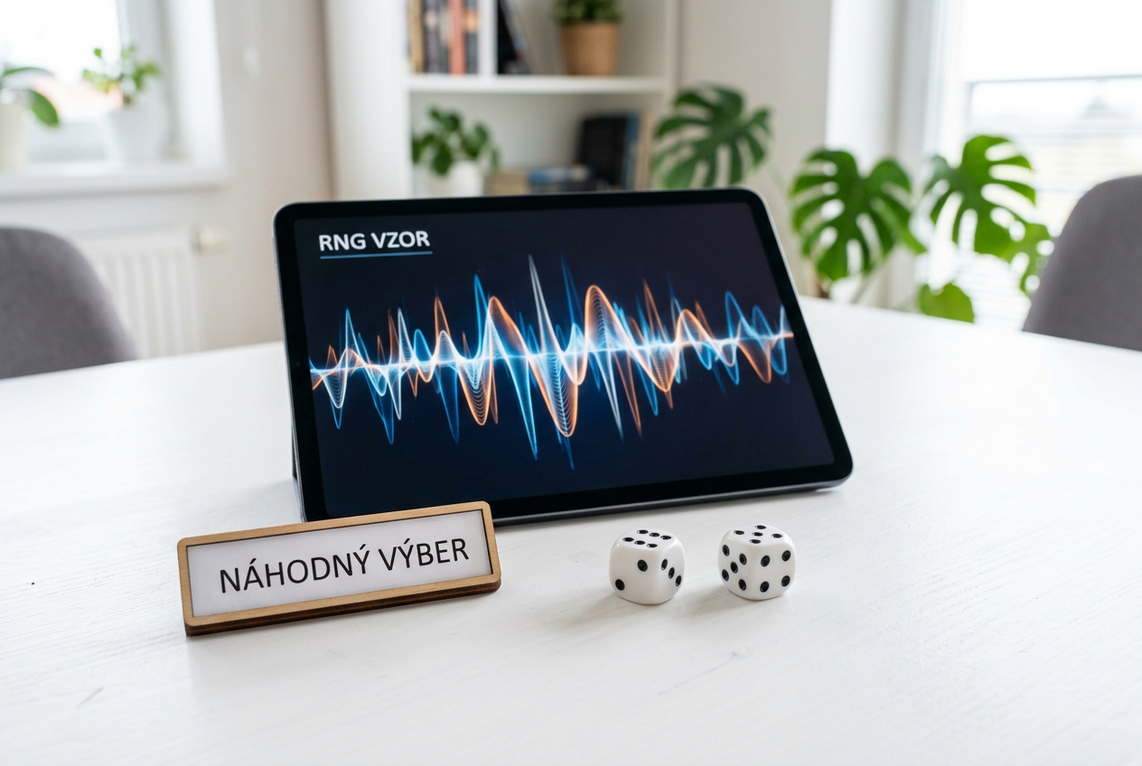 Technická vizualizácia generátora náhodných čísel symbolizujúca férovosť hry